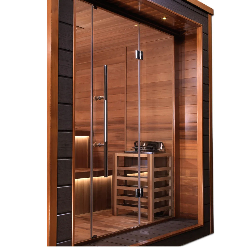 Golden Designs Bergen 6 Person Outdoor Traditional Sauna (GDI-8206-01) - Canadian Red Cedar Interior