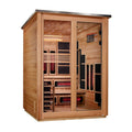 Golden Designs Kaskinen 6 Person Hybrid (PureTech™ Full Spectrum IR or Traditional Stove) Outdoor Sauna (GDI-8526-02) - Canadian Red Cedar Interior, Pacific Cedar Finish