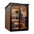 Golden Designs Kaskinen 6 Person Hybrid (PureTech™ Full Spectrum IR or Traditional Stove) Outdoor Sauna (GDI-8526-03) - Canadian Red Cedar Interior, 2 Tone Finish